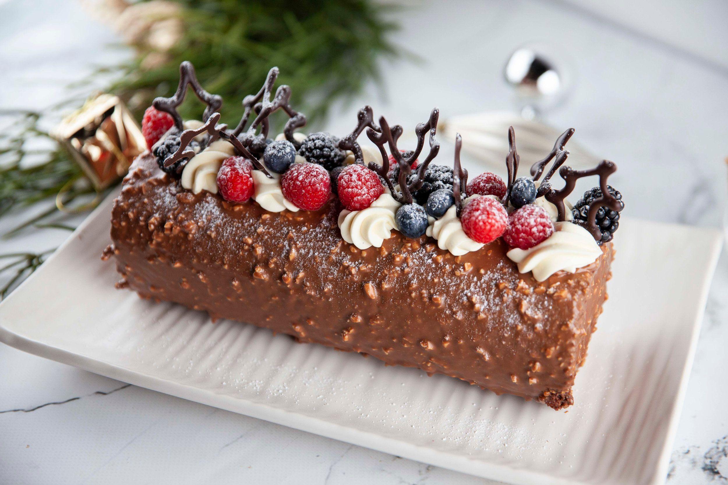 Chocolate meringue roll with cherries. Today's recipe!